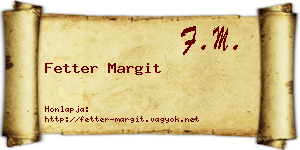 Fetter Margit névjegykártya