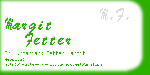 margit fetter business card